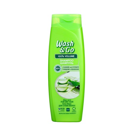 Wash & GO shampoo with aloe vera extract for dry hair, 360 ml
