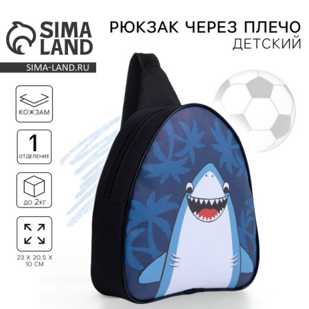 Baby backpack for the boy "Shark", on lightning, blue color
