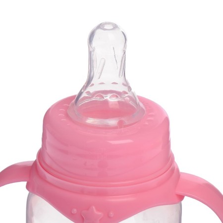 A bottle of feeding "Magic Princess", a classic throat, with handles, 150 ml, from 0 months, pink color-2