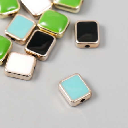 Beads for creativity plastic "Squares, bright gloss" mix set 10 pcs 0.9x1.1 cm-1