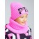 Knitted set for girls: hat and snood, size 56