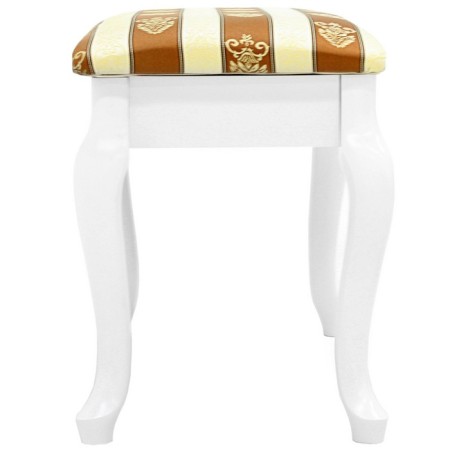 Retro banquet with storage white, 550x330x430, fabric strip brown.-4