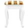 Retro banquet with storage white, 550x330x430, fabric strip brown.