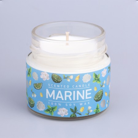 Aromatic candle in the bank "Sea Water", owl wax, 80 g-4