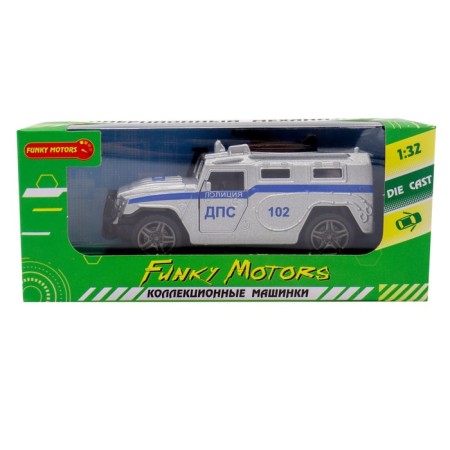 Inertial Funky Toys "Police Jeep", Die-Cast, opening doors, 1:32-1