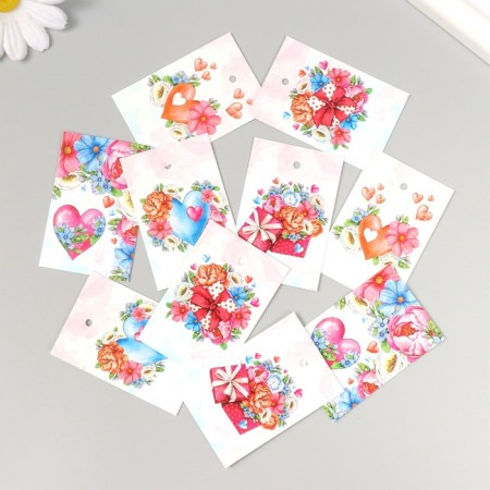 Cardboard "Flowers 14" set 10 pcs (5 types) 4x6 cm-1
