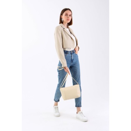 Cross-Bodi Bag on a zipper, beige color-3