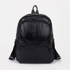 Women's backpack made of artificial leather with lightning, black color