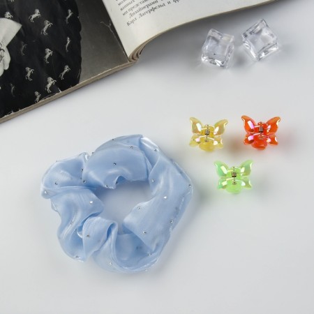 Hair Set "Jesse Brill" (Gum 7 cm, 3 Crab 2 cm) brightness, mix-1