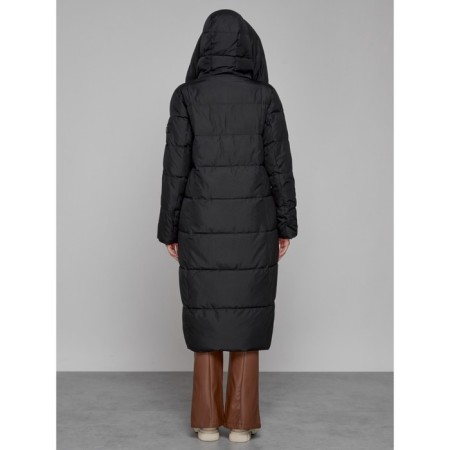 Coat insulated winter female, size 48, black color-3