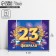 Congratulatory card "February 23" Tricolor, blue background, 8 x 6 cm