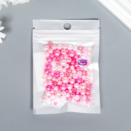 Beads for creativity plastic "Round. Assorted pink" d = 3-8 mm, set 10 grams-2