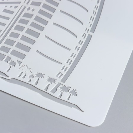 Plastic stencil "Arab tower. Dubai" 29x20.8 cm-1
