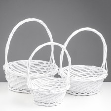 A set of baskets 3 pcs, willow, white