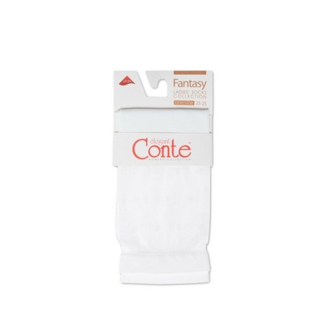 Extended women's socks with a transparent top Contte Elegant Fantasy, size 23-25, Bianco color-2