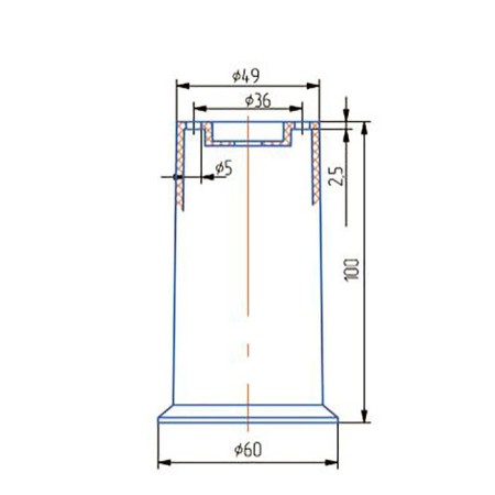 Support is stationary, metal, n = 100 mm-2
