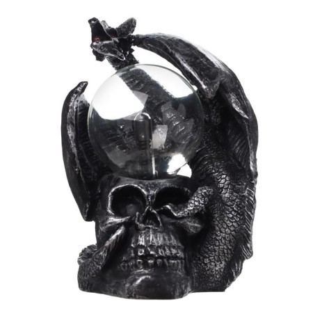 Plasma ball "Dragon and skull" black with silver patina 15x15x17.5 cm-7