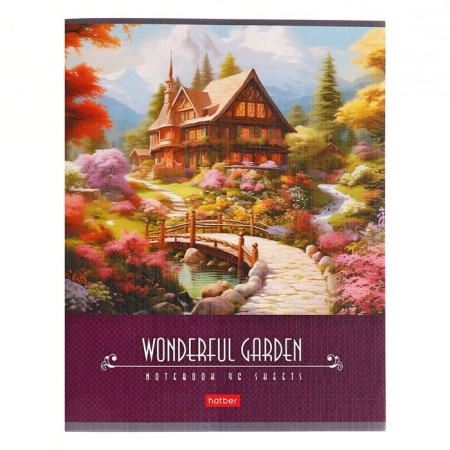 A notebook of 96 sheets in a marvelous garden cage, covered cardboard, matte lamination, embossing, an offset block 65g/m2-4