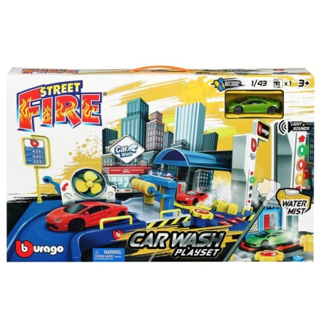 Set of playing interactive bburago "car wash", with a machine, with light and sound, 1:43-2