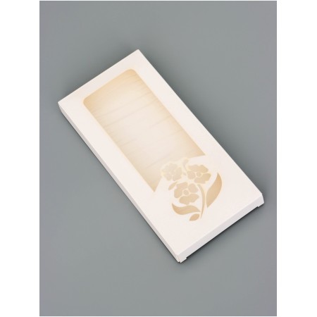 Gift box for tiles of chocolate, with a cut window, "flowers", 17.1 x 8 x 1.4 cm