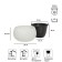 Sandy Bowl Kashpo, 2 subjects: inner and outer capacitance, 3.9 l, white color