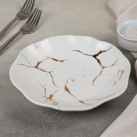 Porcelain salad "marble", d = 18.5 cm
