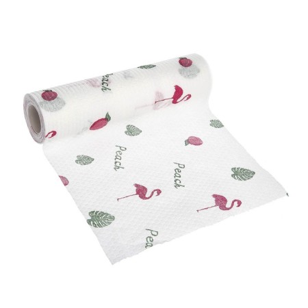Bamboo napkins in a roll “Flamingo” print, 50 pcs, 30x30 cm-1