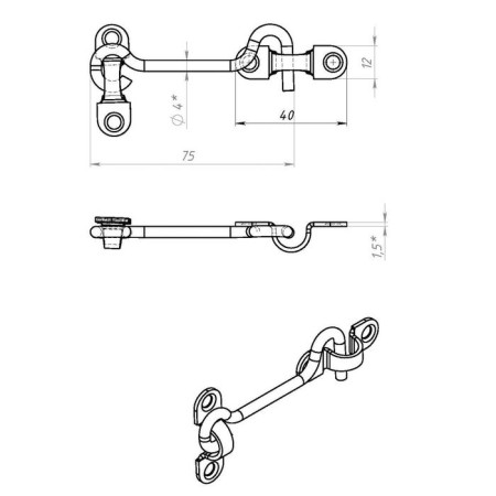 Wind-75 wind hook, zinc coating-1