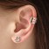 Earrings "Kaffa" star, color silver, set 6 pcs.