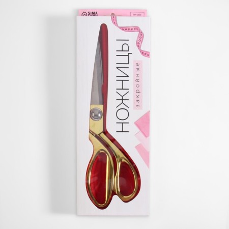 Clothing scissors, mowed blade, 9.5 ", 24 cm, gold color-5