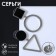Earrings with mother -of -pearl "Magic" geometry, black color in silver