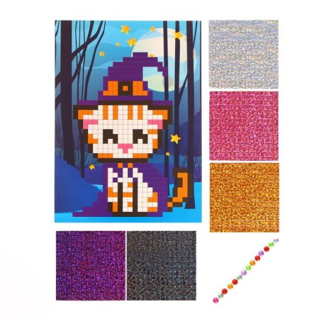 Stylenaya mosaic "Magic Cat", EVA stickers + rhinestones-4