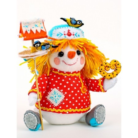 Set for the manufacture of a textile toy "Funny snowman" height - 16.5 cm-1