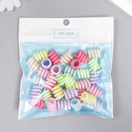 Beads for creativity plastic "Springs Pasteel" Color set 35 pcs 1.8x1.2x1.1 cm-3
