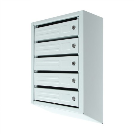 Mailing box multi -sectional, 5 sections, with the back wall, gray, Mix door-6