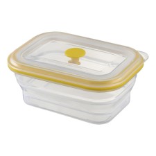 Silikobox transportation and storage container, silicone, folding, 600 ml, yellow color