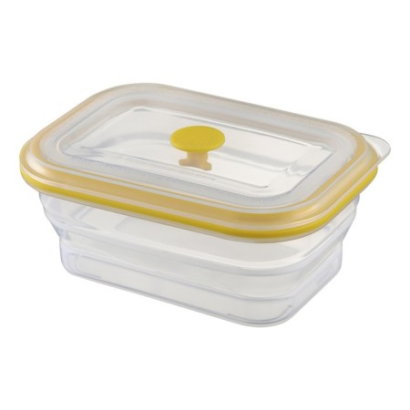 Silikobox transportation and storage container, silicone, folding, 600 ml, yellow color