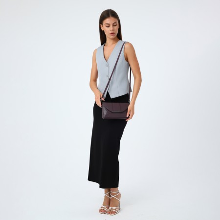 Magneta bag, long belt, purple color-8