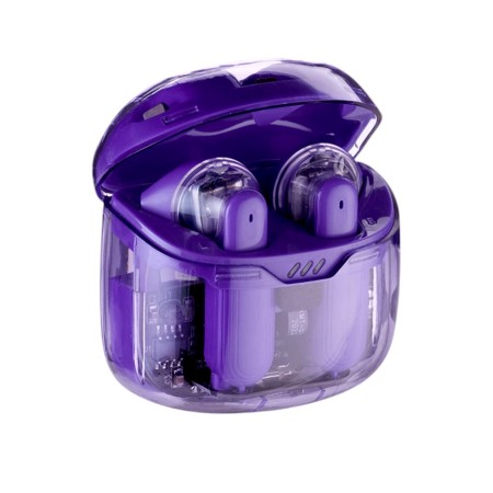Wireless headphones K20, TWS, inserts, BT 5.0, 35/260 mAh, transparent, purple-8