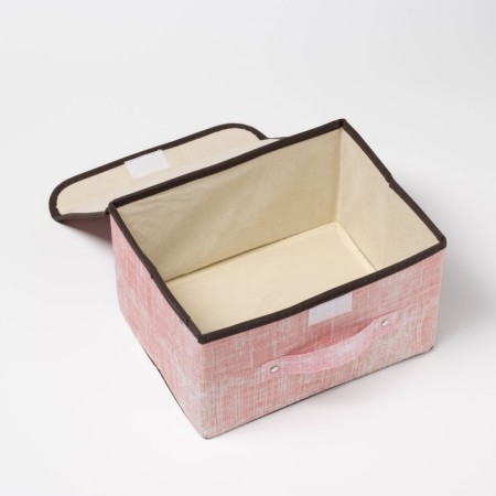 Stellid box for storage with a lid "Ronda", 26 × 20.5 × 16 cm, pink color-3