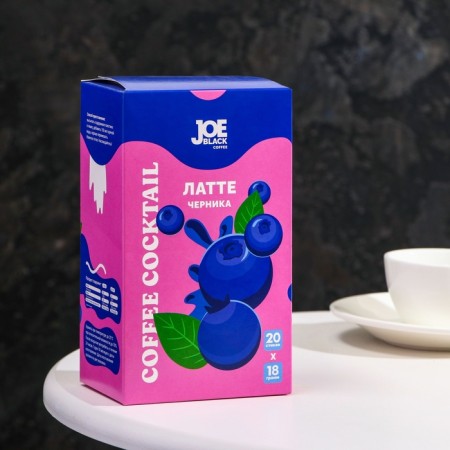 Soluble Coffee drink Joe Black Coffee 3 in 1 "Blueberries", 18 g