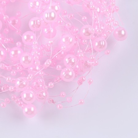 Field for decor with beads, length-4.8 m, pale pink color-1