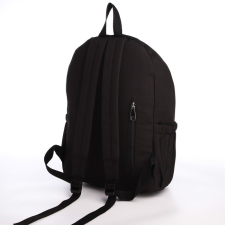 Young backpack from textiles on lightning, 4 pockets, black color-3