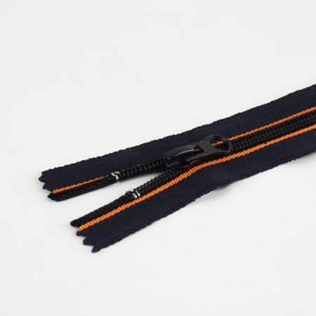 Lightning "Spiral", No. 5, non -proceeding, castle machine, 18 cm, orange/black color-1