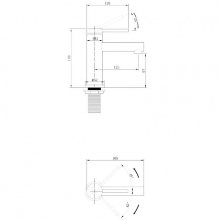 ABBER EMOTION AF8810 shell mixer, single -leaf, pour 125 mm, chrome-2