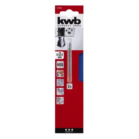 Metal drill KWB DIN338, 2x49 mm, sharpening angle 118 °, steel HSS-R-1