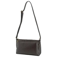 Bag women, artificial leather, dark brown 30x8x20 cm