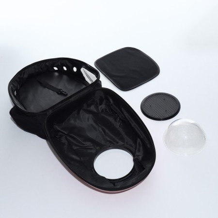 A backpack for carrying animals with a viewing window, 32 x 25 x 42 cm, pink-11