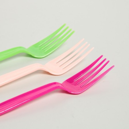 Plastic forks, 6 pcs., Mix colors-1