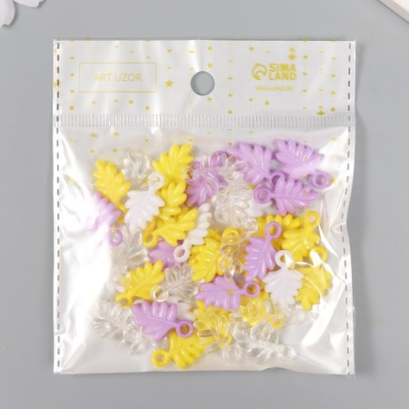 Decor for creativity "Leaves. Yellow, foller, white and transparent" NR 20 g 2.2x1.4x0.4 cm-3